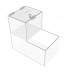 FixtureDisplays® Locking Acrylic Fundraising Donation Coin Box Container with Cam Lock + Product Compartment 15944
